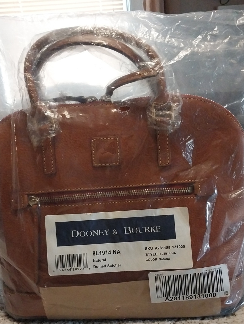 Dooney & Bourke Natural Brown Domed Satchel